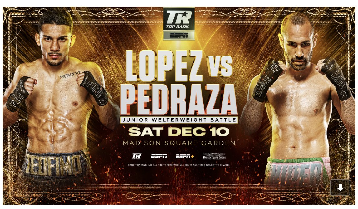 Boxing Jose Teofimo Lopez Versus Jose Pedraza Junior Welterweight Showdown ...