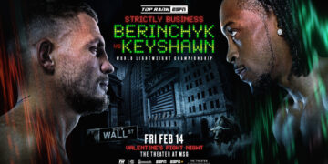 WBO world champion Denys Berinchyk will make his first defense against Keyshawn Davis