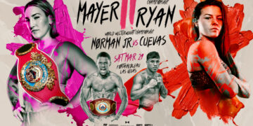 Mikaela Mayer versus Sandy Ryan, Bruce Carrington Jr. to face Jose Enrique Vivas