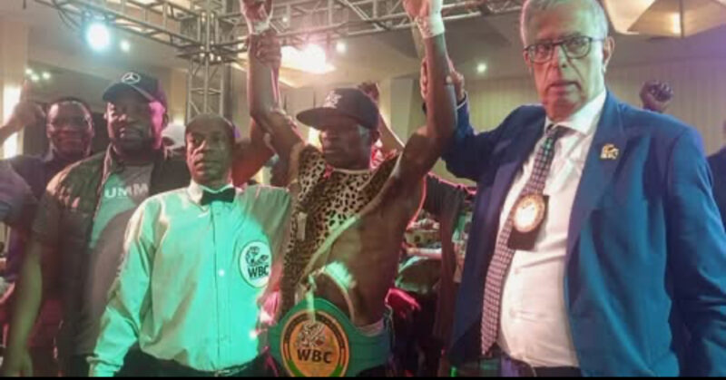 David Mwale of Zambia defeats Ghana's Michael Decardi Nelson