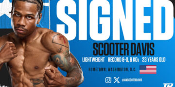 Knockout Artist Scooter Davis Signs Promotional Contract with Top Rank