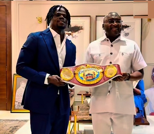 Freezy Macbones Visits Former Vice President Dr. Bawumia On His Birthday To Present WBO Africa Belt